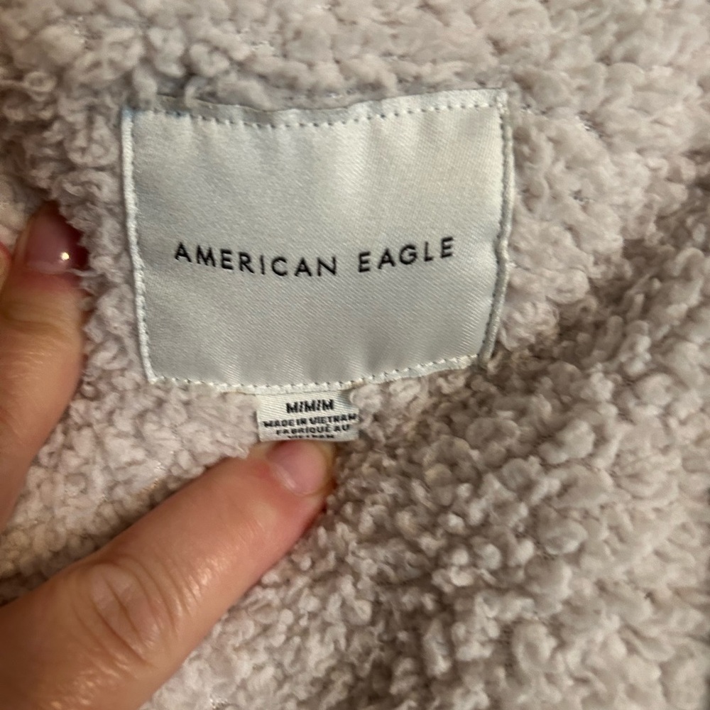 American Eagle fuzzy hooded jacket size M - Picture 5 of 5